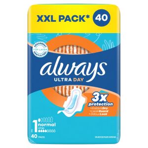 Always Ultra Normal Flügel Damenbinden, 40 Stück XXL Packung - Damenbinden