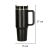 Termikus 1200ml black thermal mug with handle and straw, dimensions