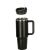 Termikus 1200ml black thermal mug with handle and straw, lid removed