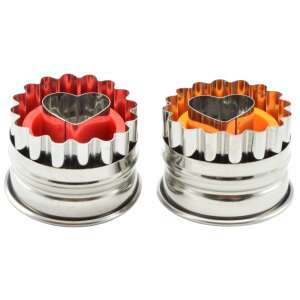 Linzerkiszúró rugós szív heart shaped cookie cutter, stainless steel, 2 pieces - Cookie cutter