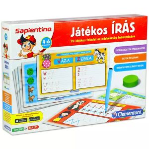 Clementoni Sapientino Játékos Írás játékos írásgyakorló játék 4-6 éves gyerekeknek, letörölhető táblával és tollal - Clementoni