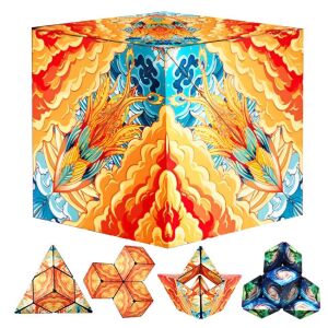 Rubik-kocka, Bűvös kocka 72 alakzat, Kreatív, Tűz