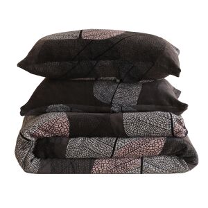 Sunlower Flanel 7 részes ágyneműhuzat szett szürke falevél mintával, kétszemélyes - Ágynemű - ifjúsági és felnőtt