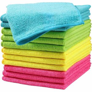 Set od 12 Krpa za Čišćenje od Mikrovlakana 30x40 cm – Višekratne Krpe Bez Ostataka i Ogrebotina u 4 Različite Boje (Zelena/Plava/Žuta/Roza) – BEKZ® 137591903 - Potrepština za kućanstvo