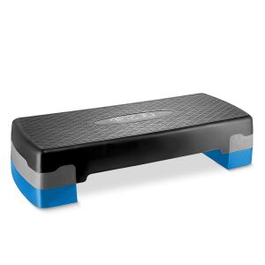 Stepper aerobic 4FIZJO cu două niveluri reglabile, negru și albastru - Bănci step