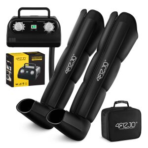 4FIZJO Sistem de terapie prin compresie cu aer STD C4 L/XL cu manșoane pentru picioare, unitate de control, geantă de transport și cutie - Aparate masaj pentru picioare
