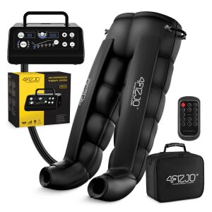 4FIZJO Sistem de terapie cu compresie de aer MED C6 cu cizme de masaj pentru picioare, unitate de control, telecomandă și geantă de transport - Aparate masaj pentru picioare