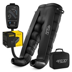 4FIZJO Sistem de terapie prin compresie cu aer PRO C8: Dispozitiv de drenaj limfatic cu pantaloni, unitate de control și geantă de transport. - Aparate masaj pentru picioare