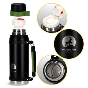 Vedere explodată a termosului Mountain Goat 2L care arată componentele interne - Termosuri și suporturi pentru băuturi