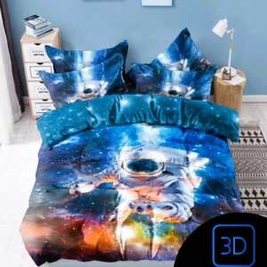 Űrhajós 3D Ágyneműgarnitúra - 140x200 cm - Pamut