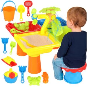 Kids' water and sand table with accessories, interactive outdoor play - Outdoor Toy