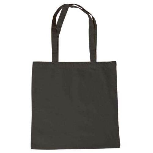 Fekete hosszú fülű bevásárlótáska, 38 x 42 cm. Újrahasználható szatyor élelmiszerekhez és mindennapi használatra.