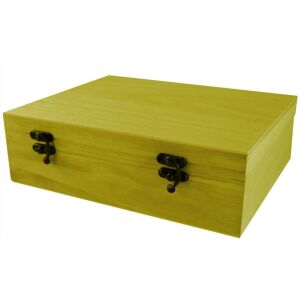 Fa tárolódoboz 26x21x8 cm fém csattal - Fa felirat & dekorációs elem