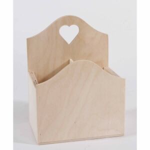 Fa fakanáltartó szív alakú kivágással, konyhai eszközrendszerező - Művészet & Hobbi