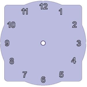 Cadran de ceas din lemn cu cifre arabe ondulate, 15 cm - Obiect decorabil