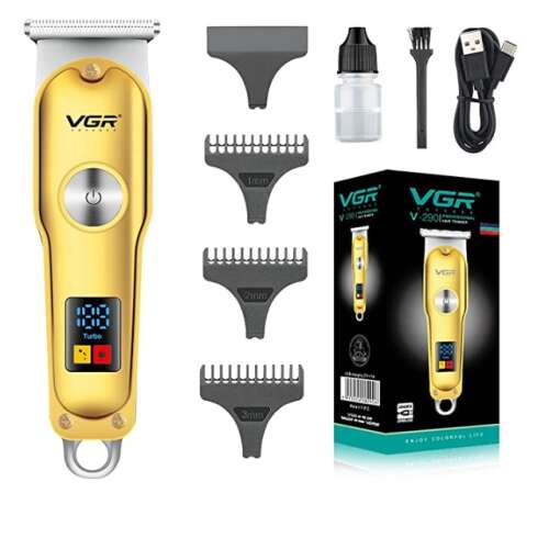 VGR V-290 professzionális hajvágó LED kijelzővel, arany	