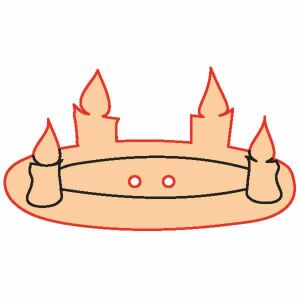 Buton figurina din lemn 86 - Coroana de Advent 10 buc/pachet 137631278 - Obiect decorabil