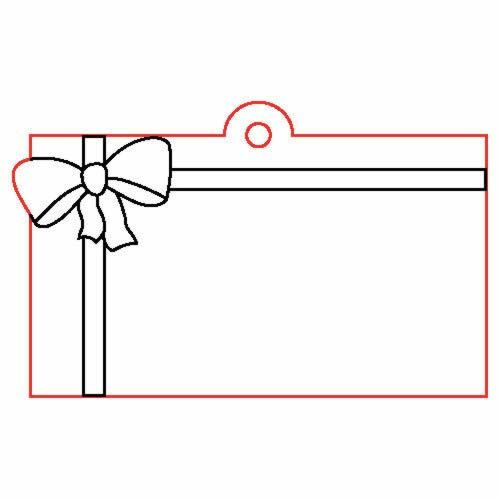 Fafigura ajándékkísérő masnival, körvonallal