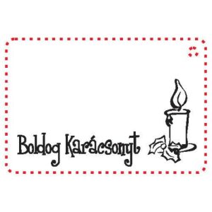 Figurină din lemn Etichetă cadou Crăciun Fericit cu lumânare, 5 buc - Obiect decorabil