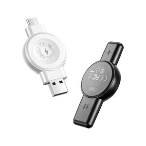 XO CX026 Vezeték nélküli töltő Apple Watch-hoz, USB és USB-C, Fehér és Fekete - XO
