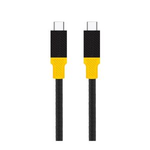 Tactical Blackbird USB-C na USB-C 4.0 kábel, 1M, 240W, 40Gbps, čierny pletený dizajn - USB káble