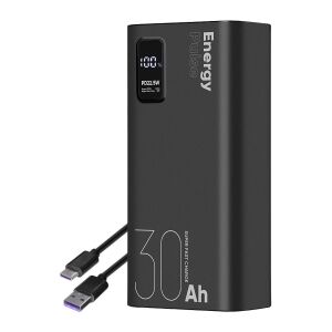 OBAL:ME EnergyPulse 30000mAh Powerbank черен с USB-C кабел - Външна батерия и Powerbank