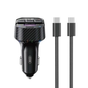Nadajnik samochodowy FM XO BCC17 z ładowarką 30 W, z kablem USB-C/USB-C w zestawie 137640178 - Ładowarka samochodowa