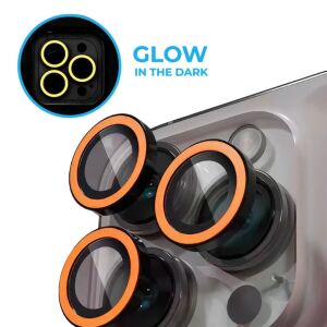 XPRO Luminous Narančasta Zaštita Objektiva Kamere za iPhone 15 Pro/Pro Max - Svijetli u mraku - Zaštitna folija za mobitel