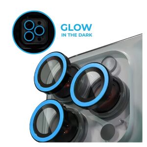 XPRO Luminous Niebieska Ochrona Obiektywu Aparatu dla iPhone 16 Pro/Pro Max - Świeci w ciemności - XPro
