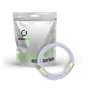 Cablu Dreamtech violet USB-C la USB-C cu ambalaj - Cabluri USB