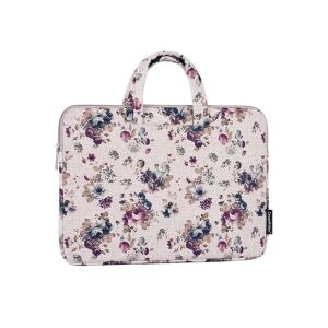 CanvasArtisan Bež torba za prijenosno računalo s cvjetnim uzorkom 13-14 inča - CanvasArtisan