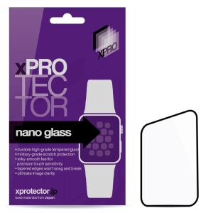XPRO Nano Glass folia ochronna na ekran do Apple Watch S10 42mm, czarna ramka, wytrzymałe szkło hartowane, ochrona przed zarysowaniami - Inteligentne urządzenie