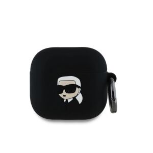 Husă neagră Karl Lagerfeld AirPods 4 cu logo Karl Lagerfeld - Calculatoare si accesorii