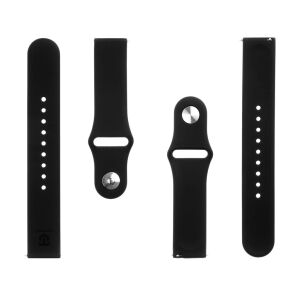 Tactical 432 fekete szilikon 20mm óraszíj, több nézet - Okosóra szíj