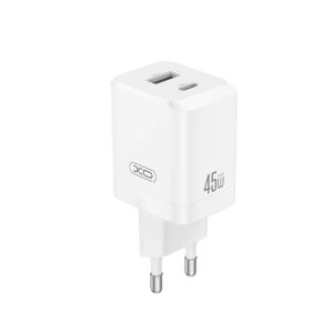 XO CE36 Fehér 45W USB-C és USB-A Fali Töltő - XO