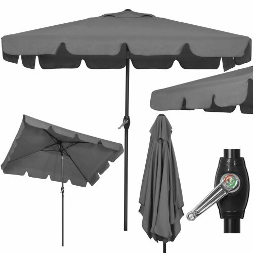 Preisreduziert - Springos kippbarer Gartenschirm 200x130cm - Dunkelgrau