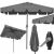 Collage of Springos dark grey rectangular garden parasol in different positions
