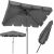 Collage of Springos dark grey rectangular garden parasol in different positions
