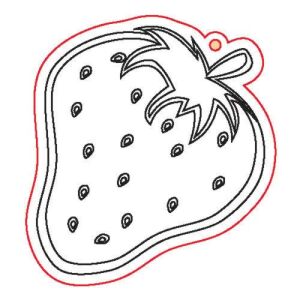 Fafigura Căpșună formă din lemn pentru artizanat, 5 buc. - Obiect decorabil