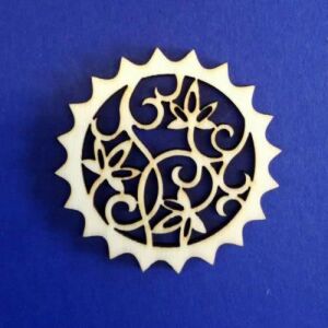 Fafigura ornament din lemn în formă de soare pentru artizanat, 5 buc. - Obiect decorabil