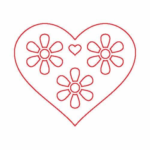 Fafigura szív alakú fa kézműves virágmintával