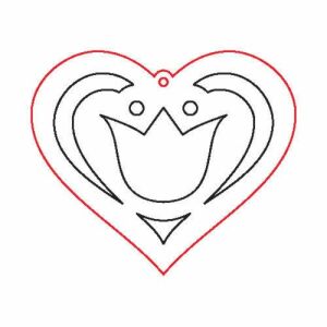 Fafigura, 5 db/csomag - szivecske 38