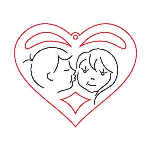 Fafigura, 5 db/csomag - szivecske 39 137645697