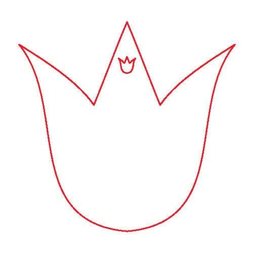Fafigura tulipán körvonal DIY kézműveskedéshez - Díszíthető tárgy