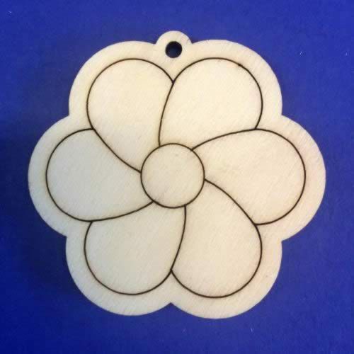 Fafigura virág fa dekorációs elem, 65mm