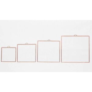 Fóliázott üveg 3mm, négyszög, 15x15 - Sticlă pătrată cu ramă de cupru - Obiect decorabil