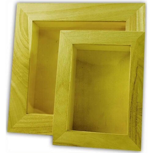3D Képkeret 16 x 12 cm, fa árnyékdoboz keret - Díszíthető tárgy