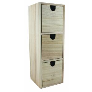 Comodă cu sertare cubice, dulap mic de depozitare din lemn cu 3 sertare - Obiect decorabil