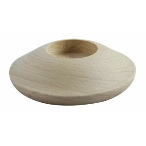 Suport de lumânare din lemn, formă de disc rotund, 10x3 cm - Obiect decorabil