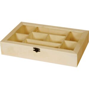 Cutie de depozitare cu 8 compartimente și capac transparent, 30 x 19 x 5,5 cm - Obiect decorabil